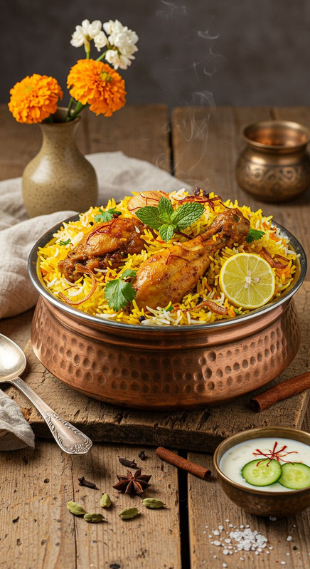 Hyderabadi Chicken Biryani on Dum