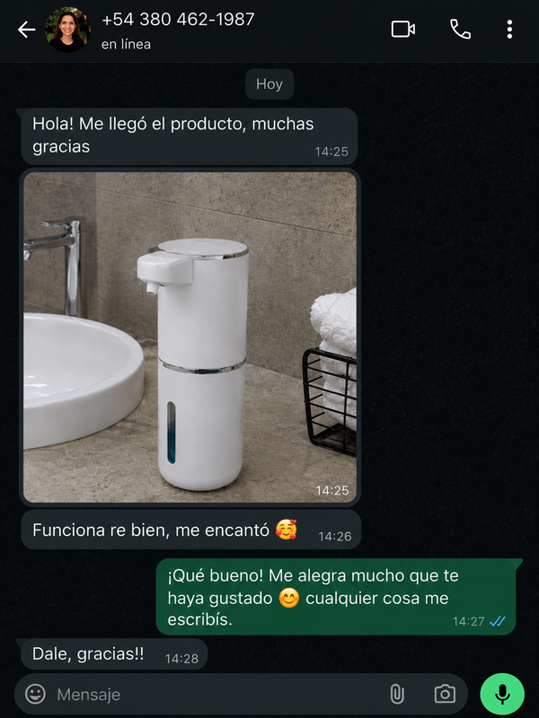 Chat de WhatsApp cliente 5
