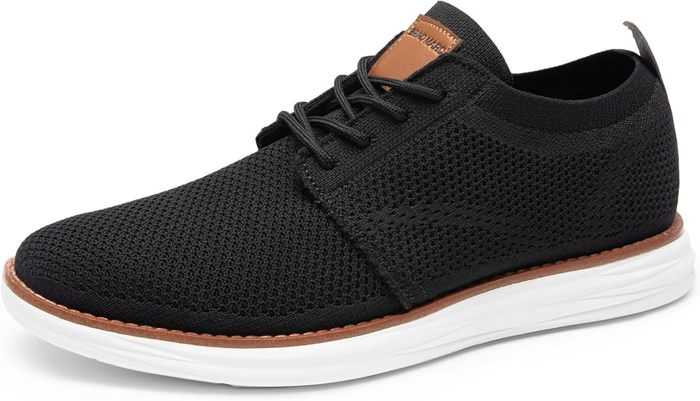 BRUNO MARC MEN'S KNITFLEX BREEZE MESH SNEAKERS OXFORDS LACE-UP LIGHTWEIGHT CASUAL WALKING SHOES