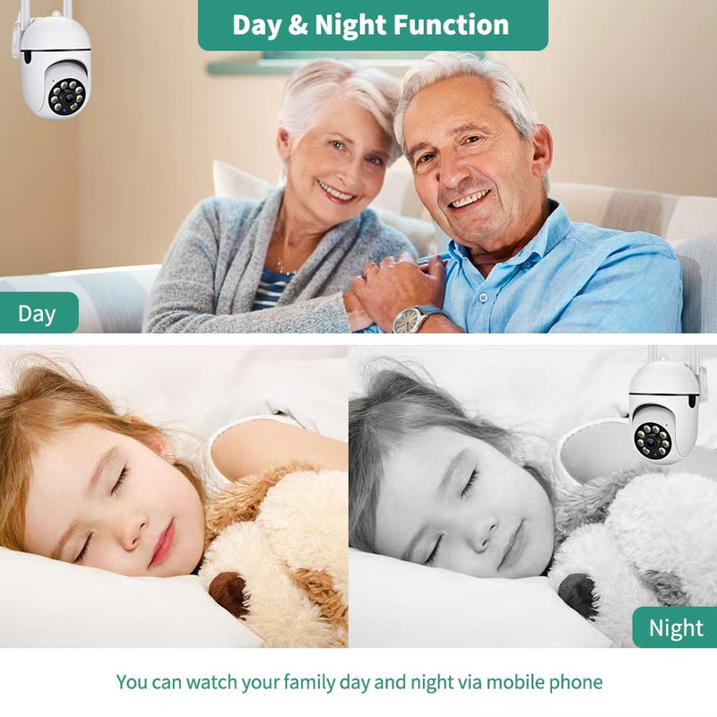 Camara Vigilancia WiFi Interior, 1080P Camara Vigilancia Domicilio WiFi con Visión Nocturna en Color, Detección de Movimiento, Sirena,IP54，Audio Bidireccional - details 4