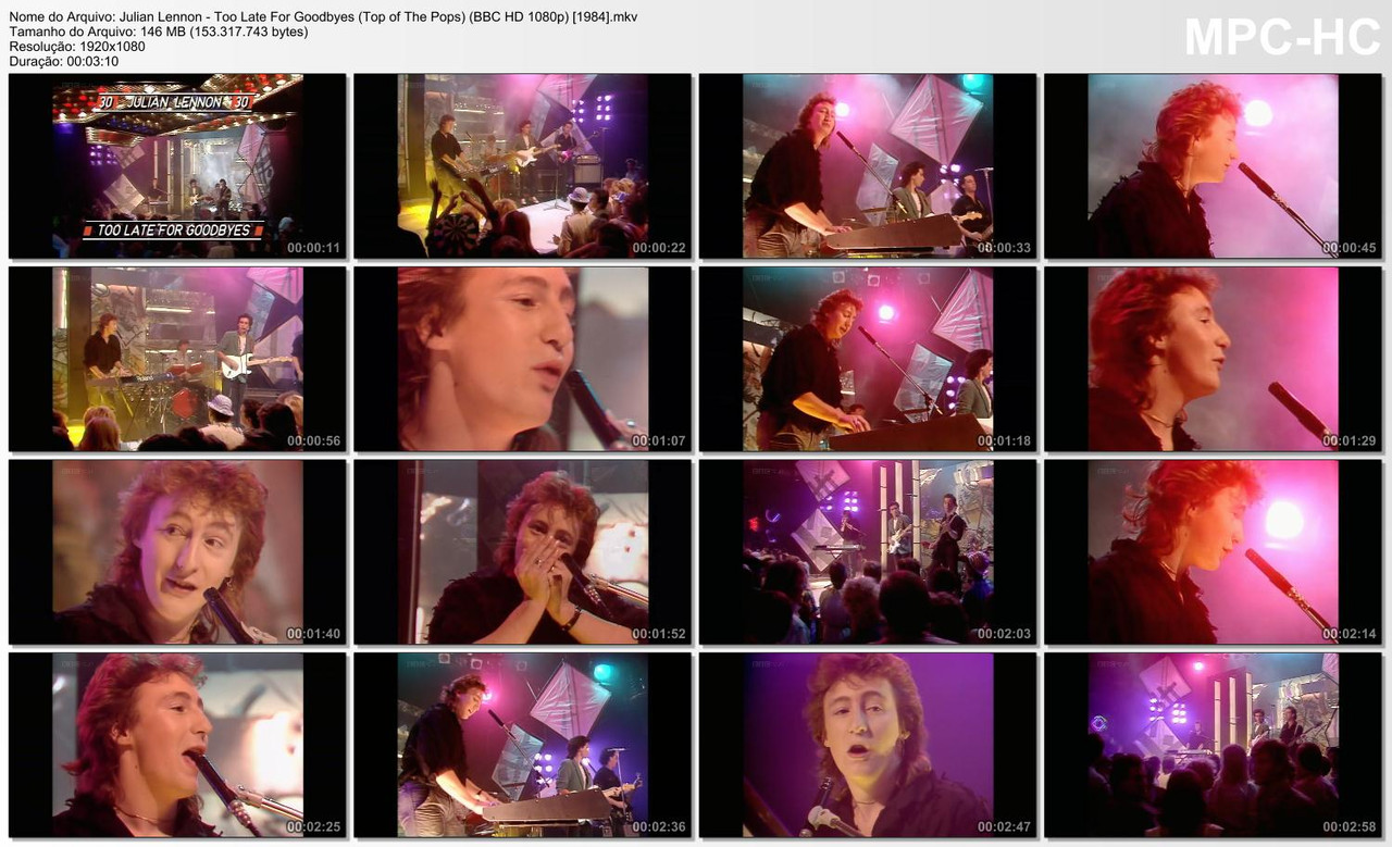 Julian Lennon - Too Late For Goodbyes (Top of The Pops) (BBC HD 1080p) [18.10.1984]