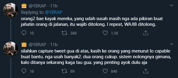 YouTuber Reza Arap mengajak influencer untuk membantu warga yang terpaksa tidur di jalanan.
