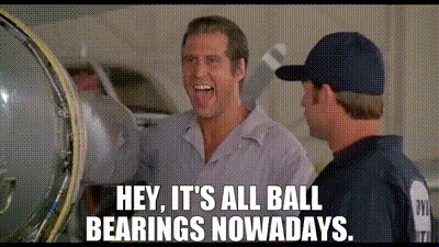 T-shirt Unisex Graphic Quote "It's All Ball Bearings Nowadays" - Fletch & Chevy Chase - Noir