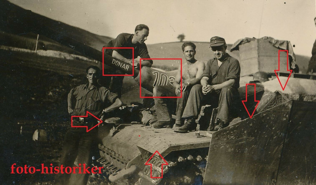 orig Foto Panzer Sturmgeschütz STUG III Ausf G Langrohr Nummer 103 DONAR