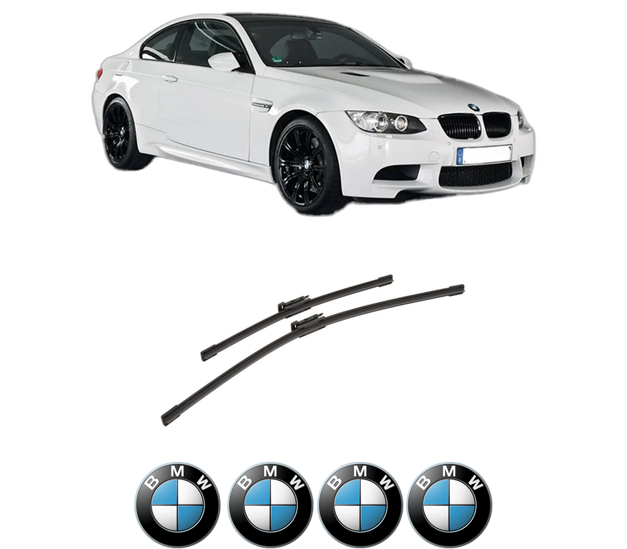 Set stergatoare auto BMW Seria 3 Coupe (E92) din 2006-2013, pentru parbriz auto, 2 bucati, Bosch Aerotwin, din cauciuc siliconat rezistent, 4 Stickere Auto BMW Seria