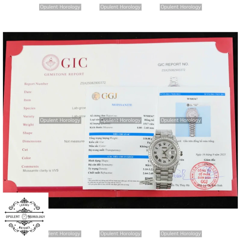 Rolex Datejust 41 mm Full Moissanite Diamonds Replica