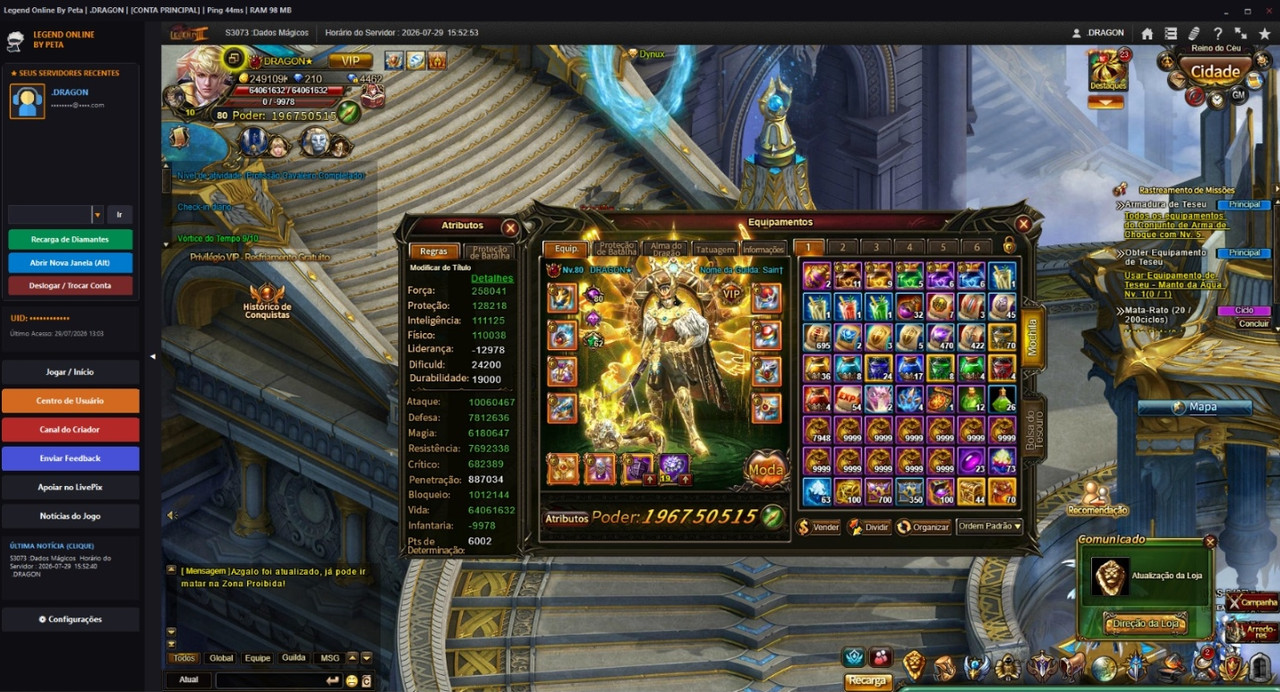 Interface do Jogo & Mochila Otimizada