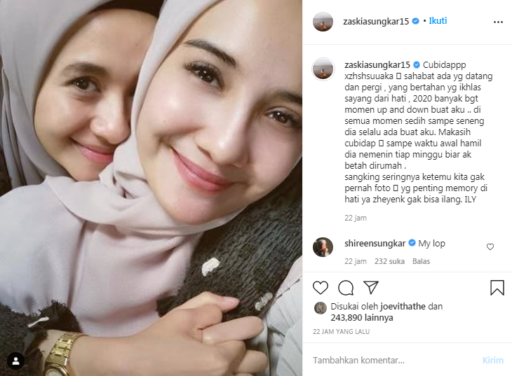 Zaskia Sungkar bagikan potretnya bersama Laudya Cynthia Bella