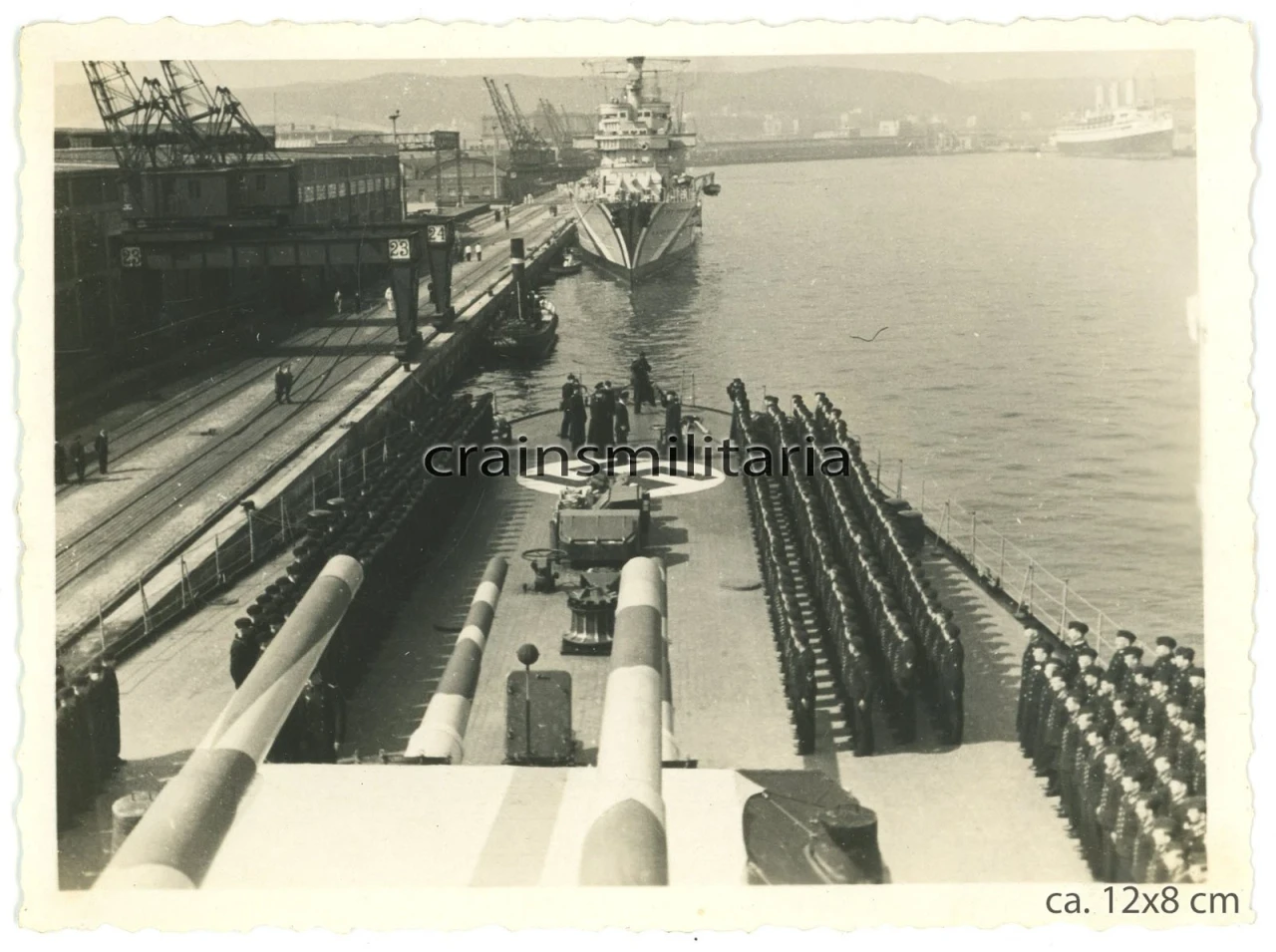 Orig Foto Admiral Lütjens auf Kreuzer Prinz Eugen Schiff GOTENHAFEN Polen 1941 (3)