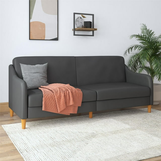 Get a Modern Faux Leather Convertible Futon for Under 0 at Walmart