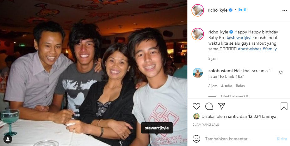 Richard Kyle ucapkan ultah adiknya, Stewart Kyle.