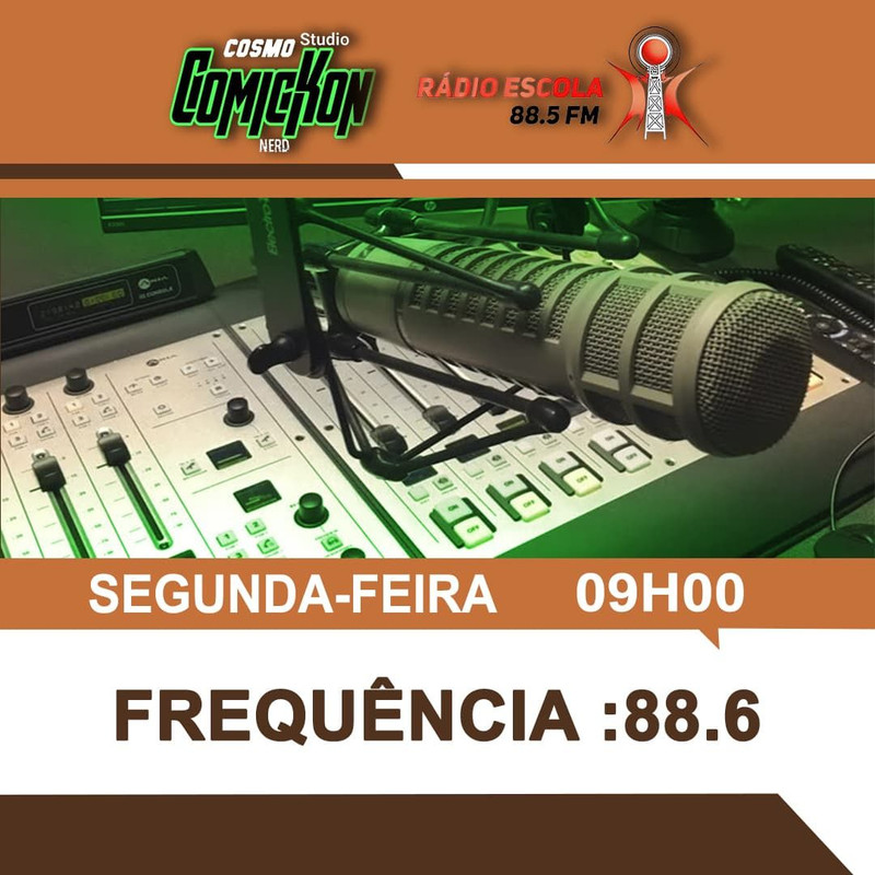 Capa da notícia sobre: Cosmo Comikon na Rádio Escola! 