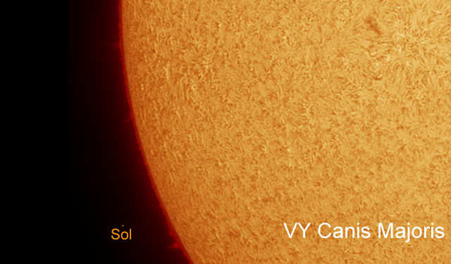 VY CMa vs. Sol