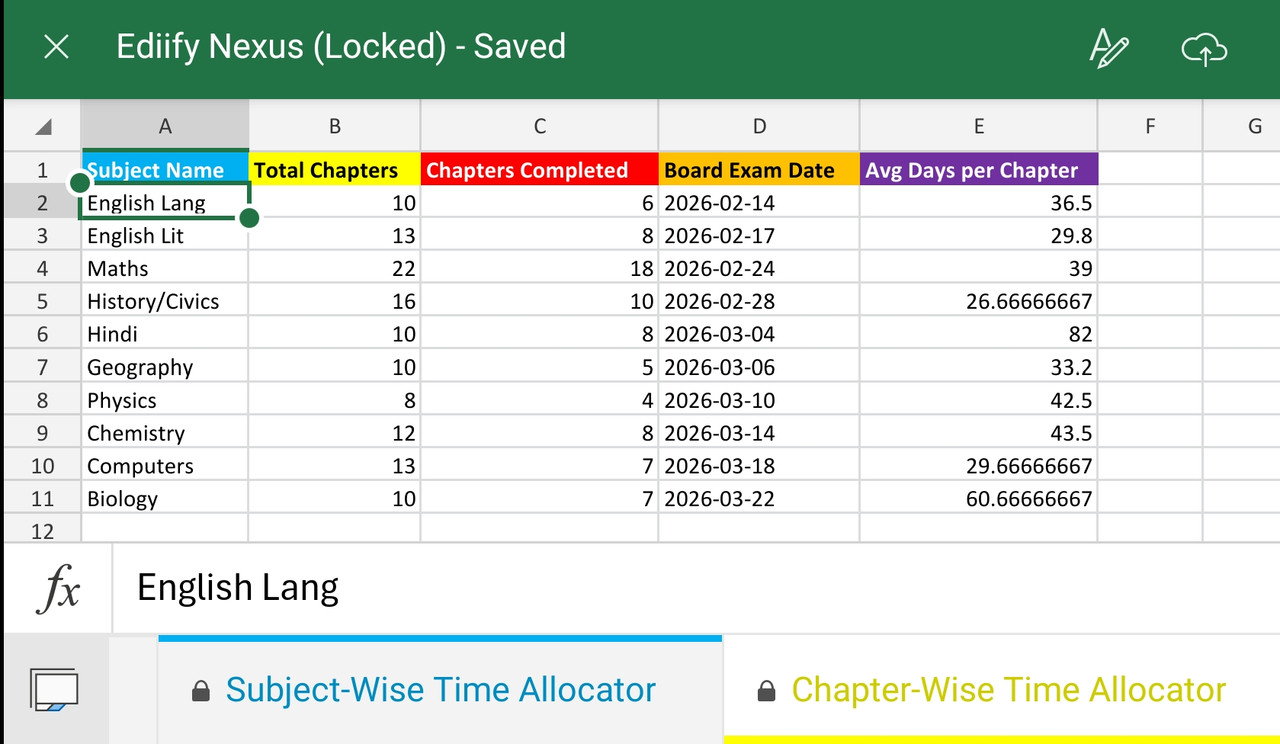 Chapter-Wise Time Allocator