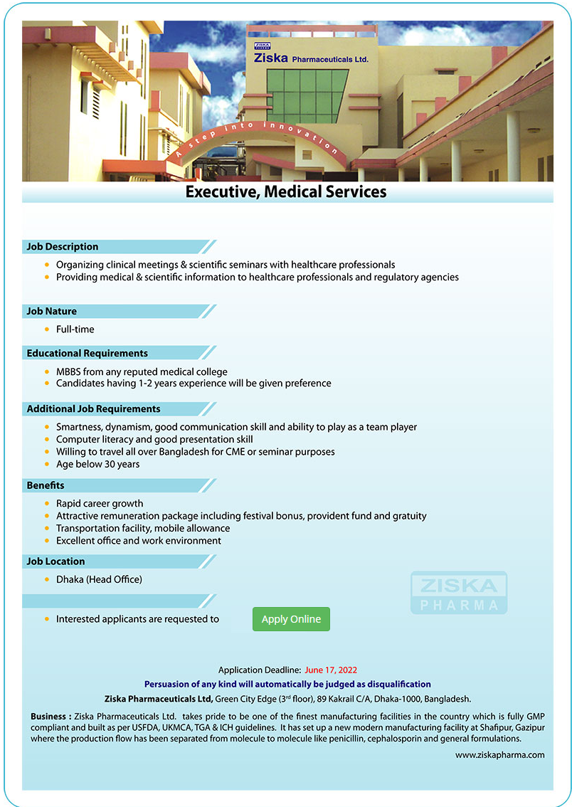 Ziska Pharma Job Circular 2022 Picture