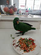 His look when eating