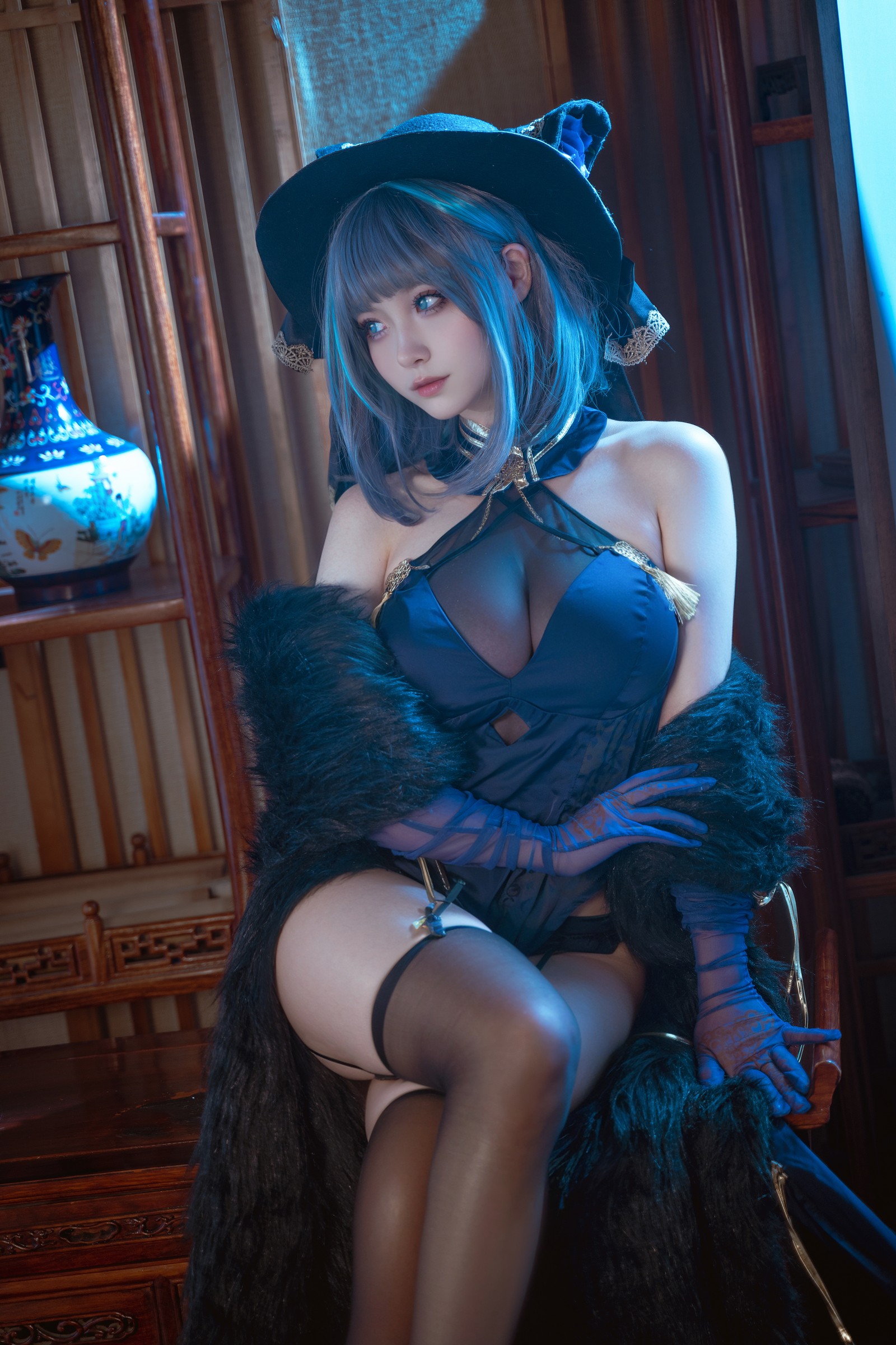 Seya-狮砸 – 碧蓝航线 柴郡 旗袍 Cosplay 高清写真（12P-140MB）插图