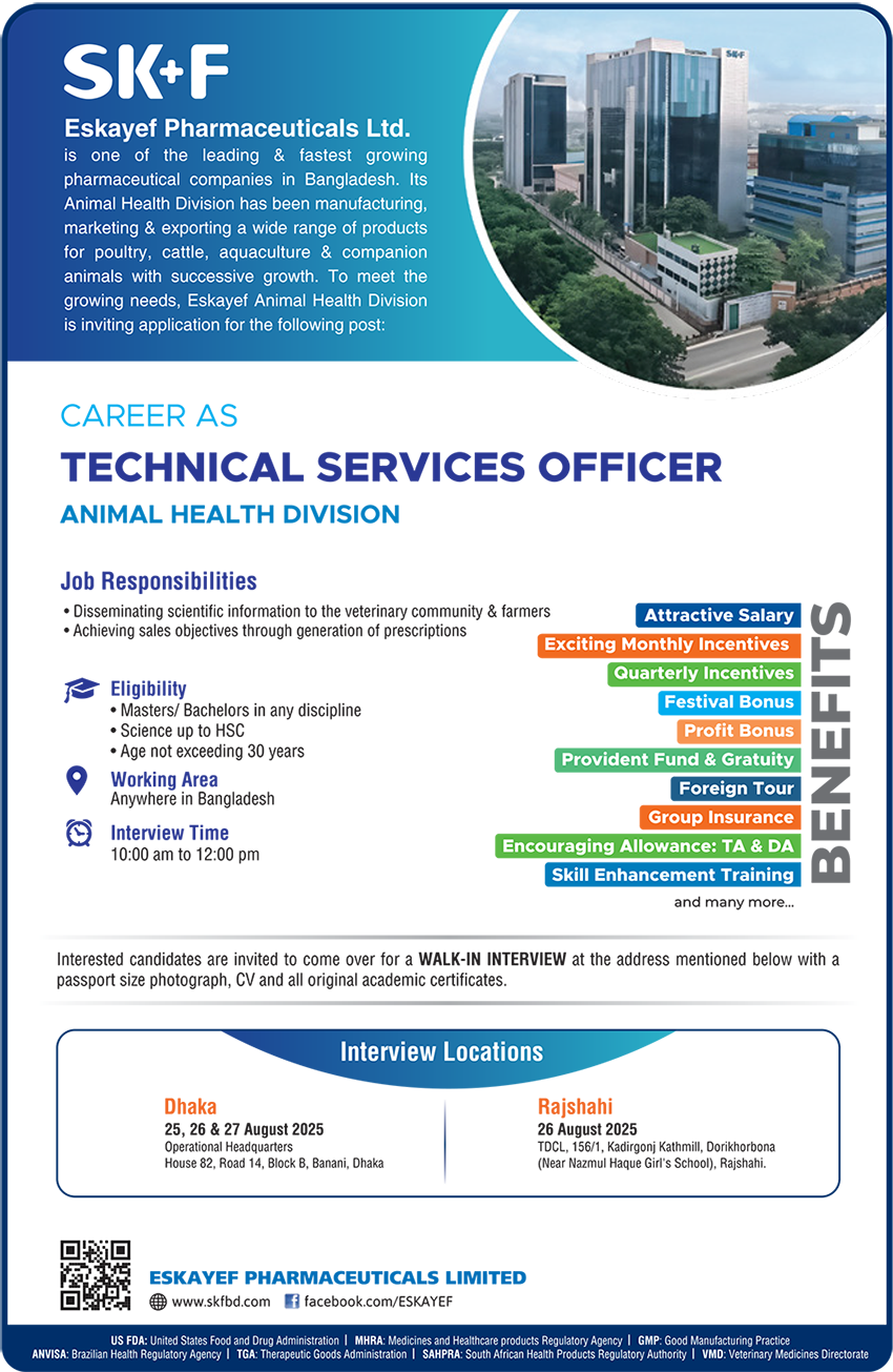 Eskayef Pharmaceuticals Limited Job Circular 2025