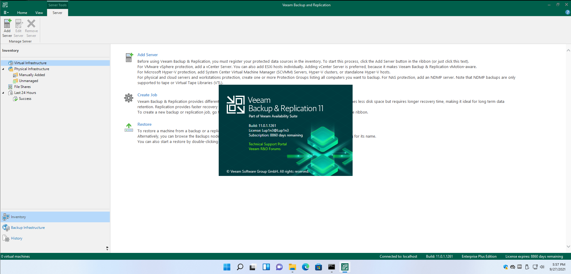 Veeam Backup & Replication Enterprise Plus 11.0.1.1261 (x64)