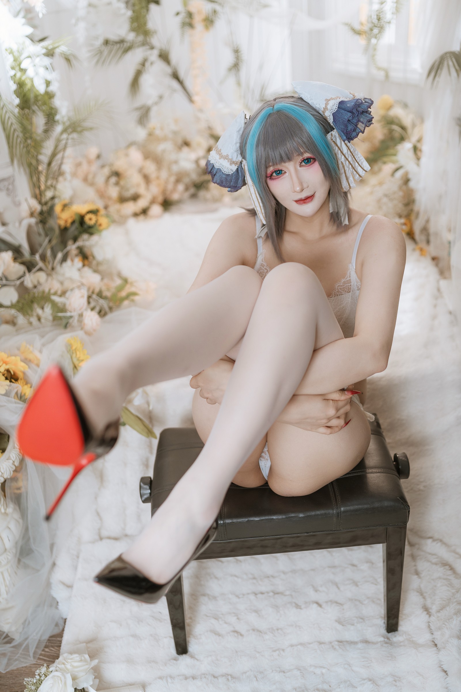 兔胖胖min – 碧蓝航线 柴郡 礼服 Cosplay 高清写真集（40P-674.7MB）插图2