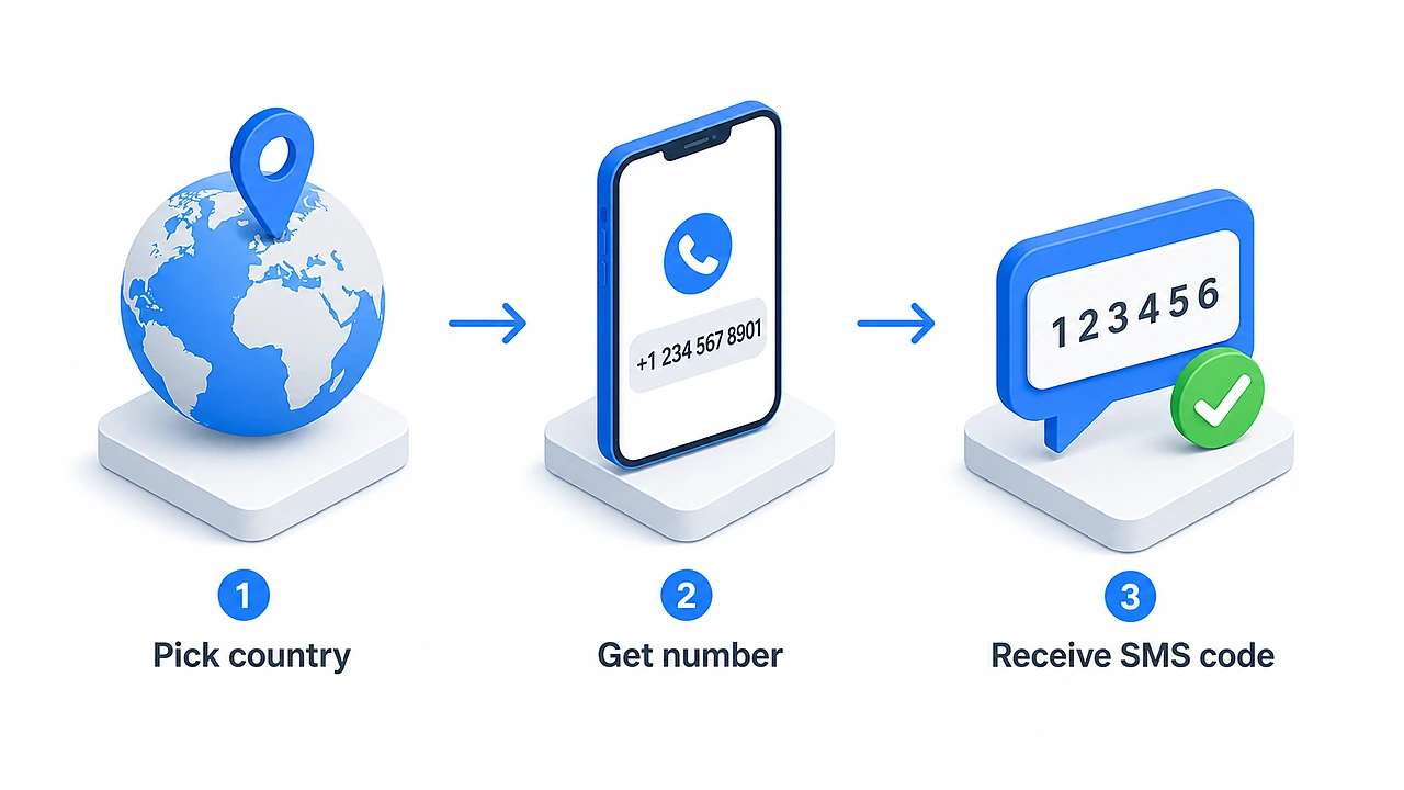 Pick a country then receive the Twitch SMS code on a temporary number