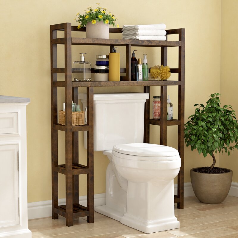 Attracktive wood bathroom space saver Wood Over The Toilet Storage Cabinet Shelf Organizer Freestanding Spacesaver Ebay