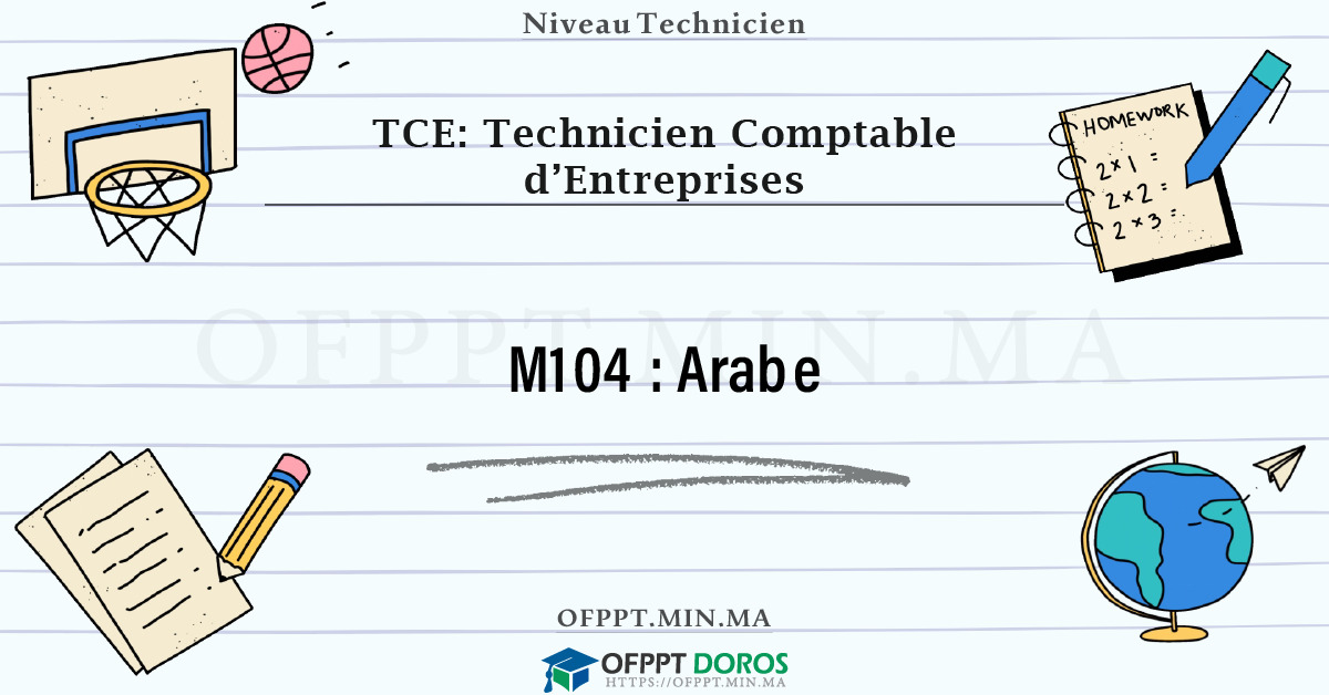 Sommaire détaillé du cours Arabe M104 OFPPT - Structure du module