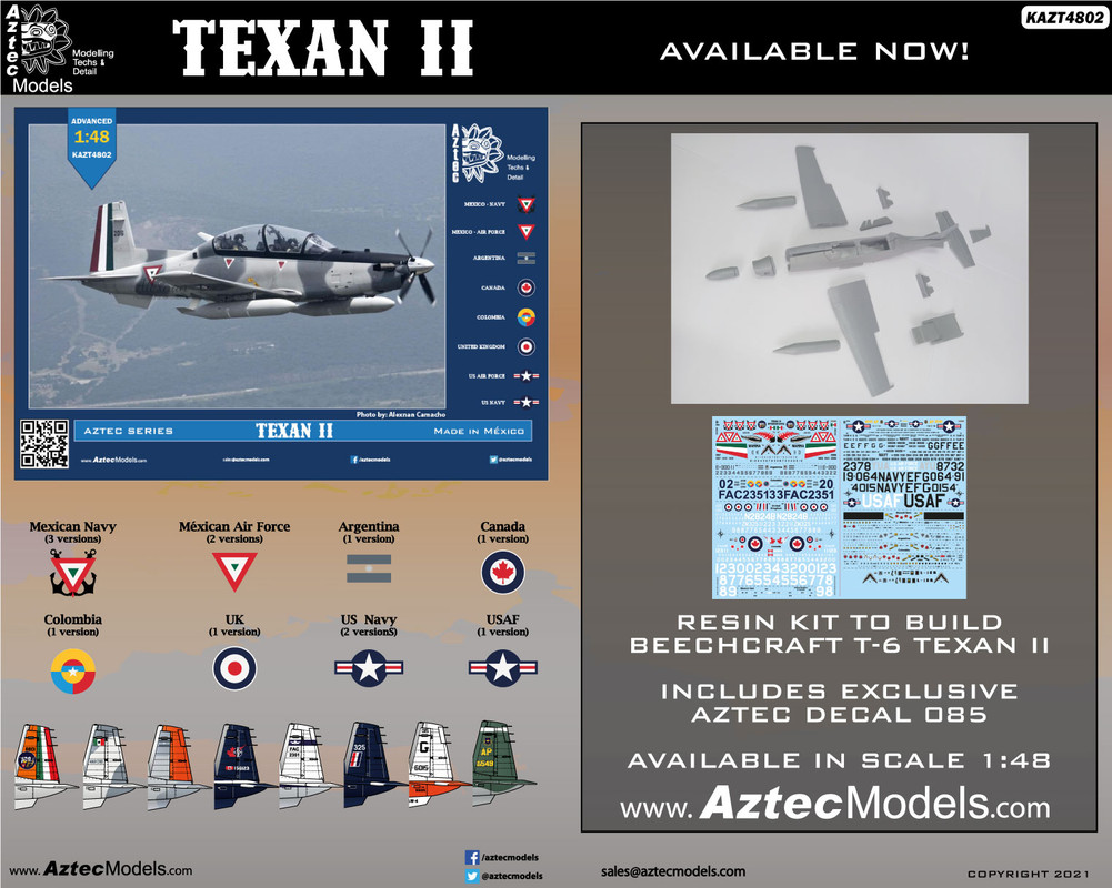 1/48 & 1/72 - Beechcraft T-6 Texan II 3D printed kit with resin parts ...