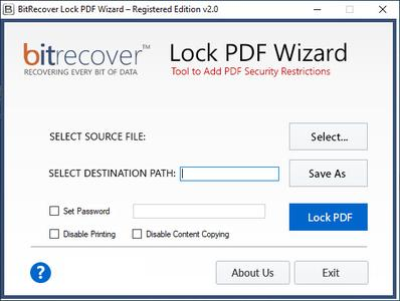 BitRecover Lock PDF Wizard 2.0