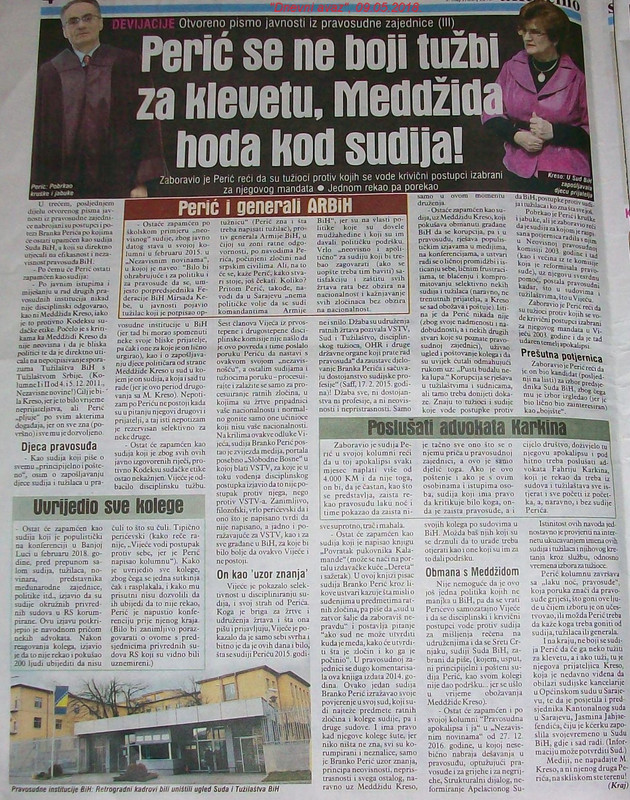 3-Avaz 09.05.2018.-Otvoreno pismo javnosti iz pravosudne zajedni
