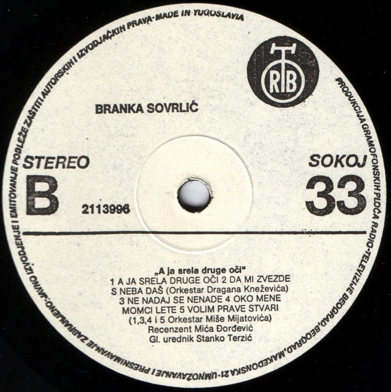 Branka Sovrlic - 1985 - Mazo moja - B