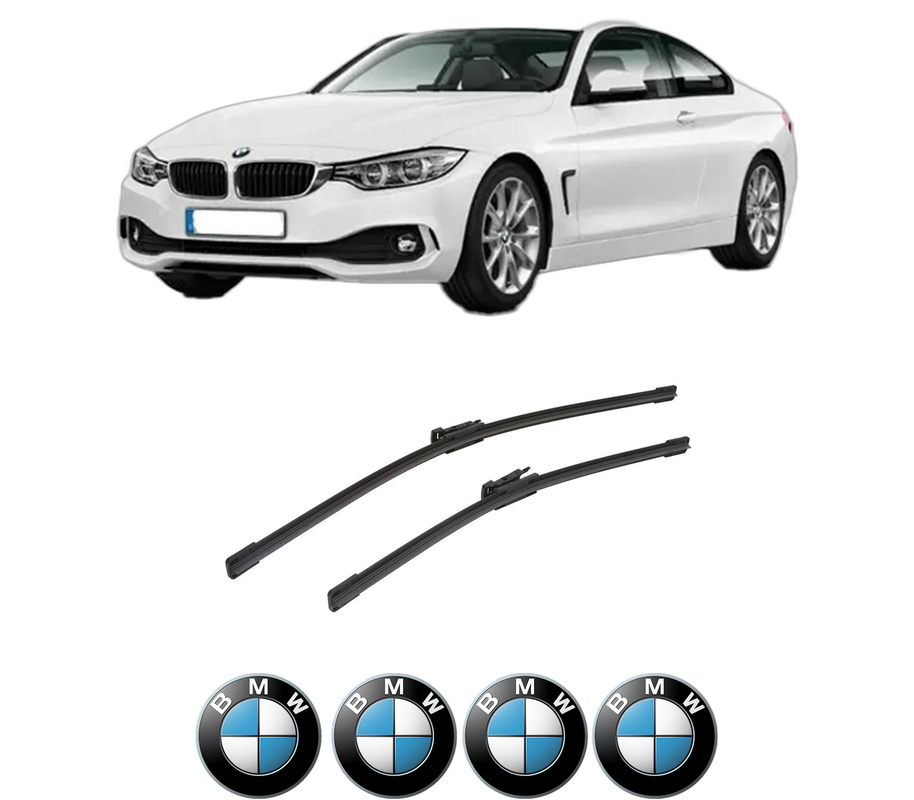 Set stergatoare auto BMW Seria 4 Coupe (F32, F82) din 2013-2020, pentru parbriz auto, 2 bucati, Bosch Aerotwin, din cauciuc siliconat rezistent, 4 Stickere Auto BMW Seria