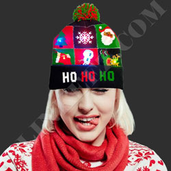 Christmas&nbsp; Light Up LED Flashing Beanie Hat