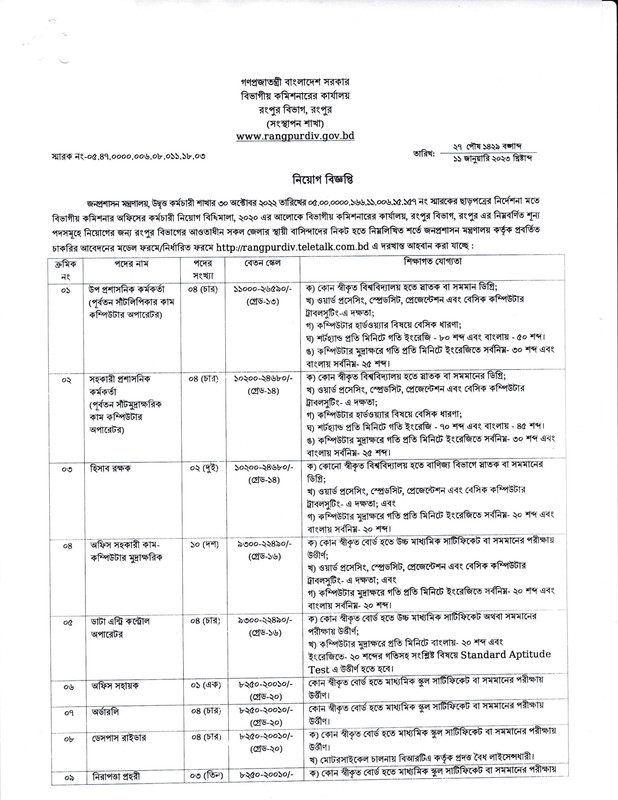 Rangpur-Divisional-Commissioner-Office-Job-Circular-2023-PDF-1