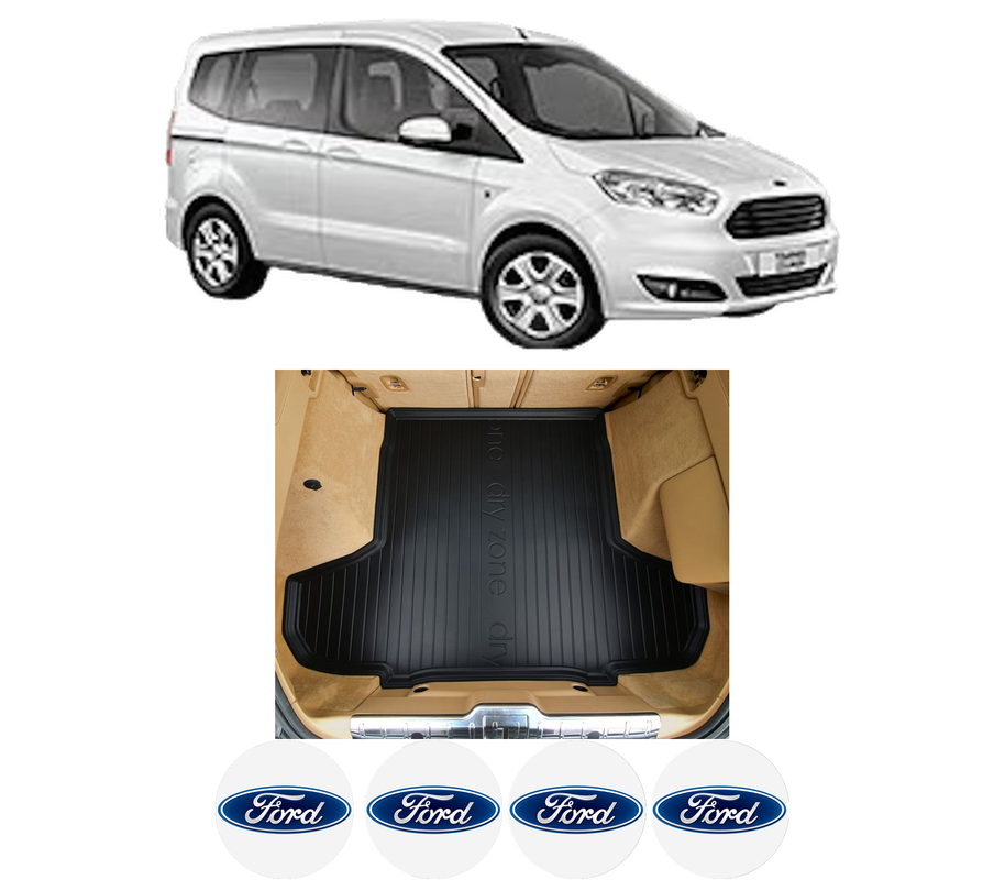 Tavita Portbagaj FORD TOURNEO COURIER B460 MPV din 2014-2023, Protectie Portbagaj Auto, 4x Stickere auto cu FORD