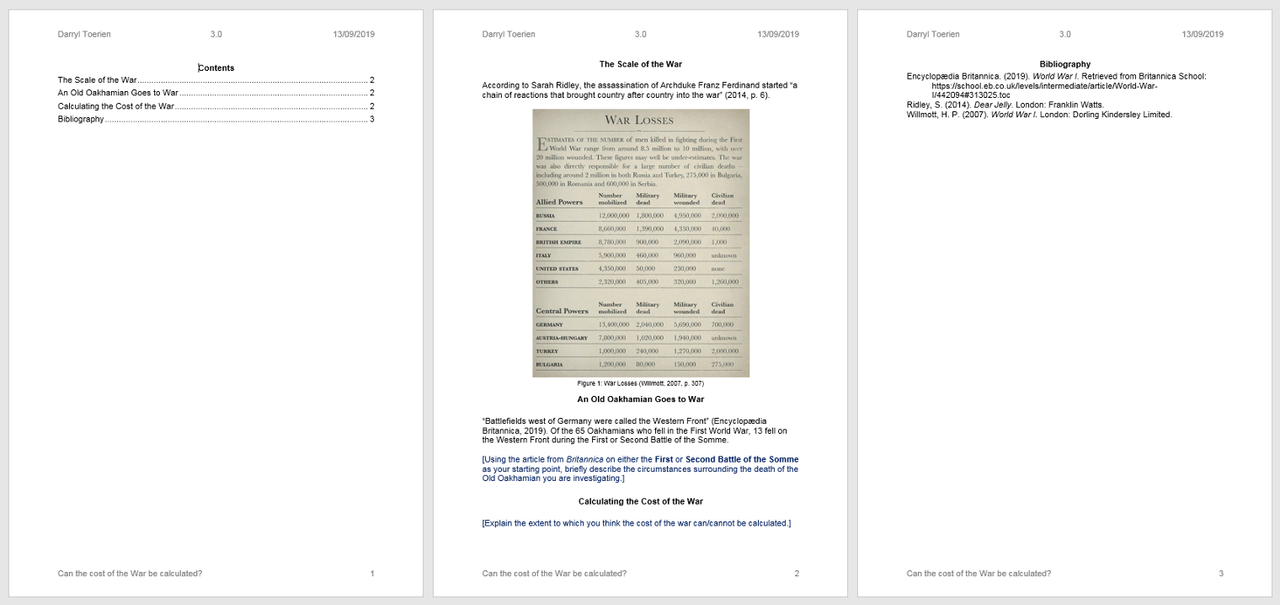 FOSIL ISP Essay Exemplar