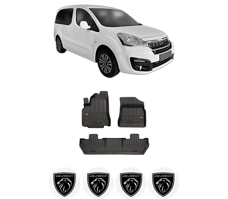 Set covorase presuri PEUGEOT PARTNER ORIGIN Box Body/MPV (G_) din 2008-2015, auto, din cauciuc thermoplastic, 4 Stickere auto cu PEUGEOT