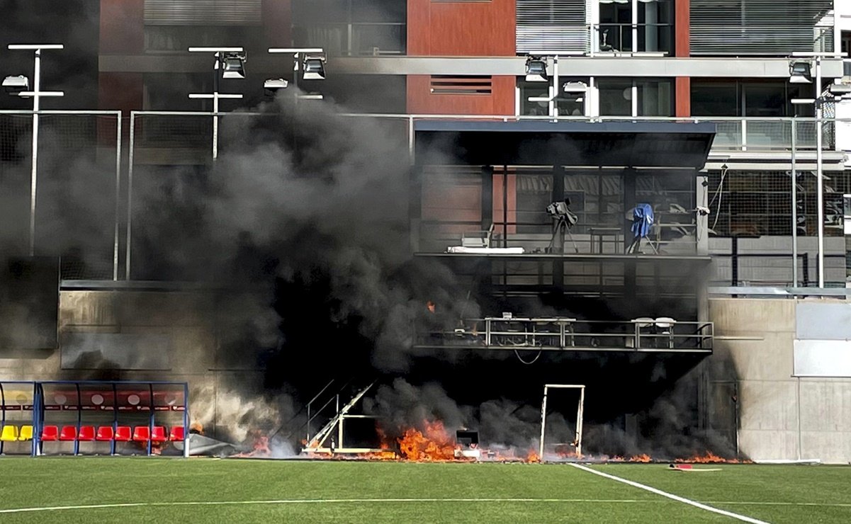 Se incendia el Estadio de Andorra, a un día del partido ante Inglaterra