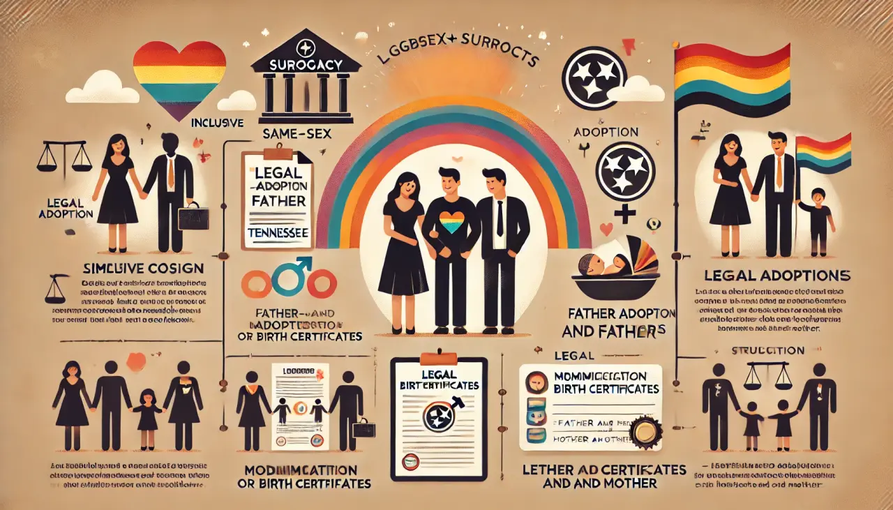 LGBTQ+ surrogacy in Tennessee, covering legal parentage, birth certificate modifications, and second-parent adoption.