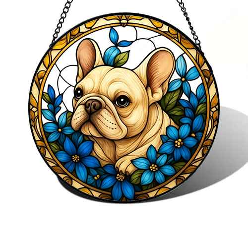 French Bulldog And Flowers 1
