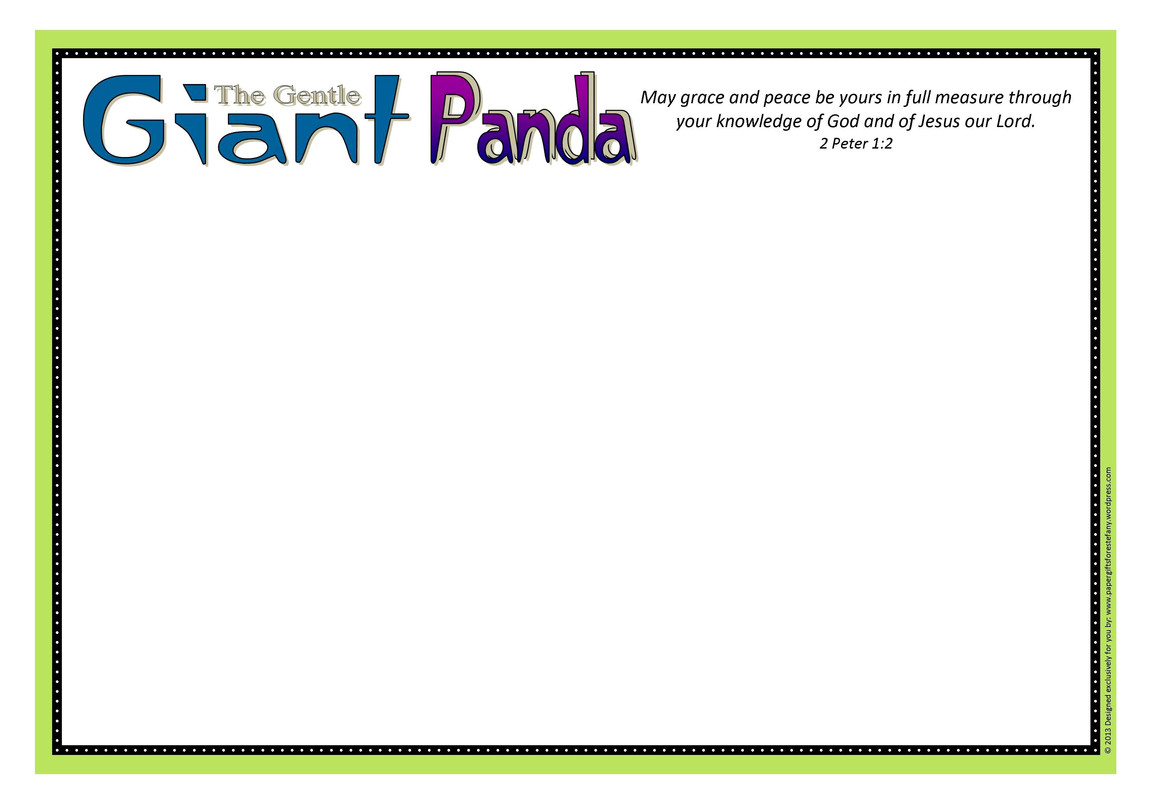 PGFE Panda Frame A4