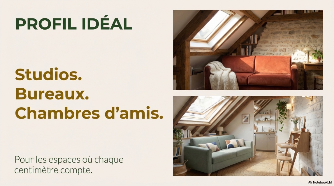 Profil idéal canapé convertible Italo — Studios, bureaux, chambres d'amis — Déco Éléments Paris