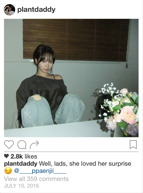 A screenshot of Neville's Instagram post about Pansy.