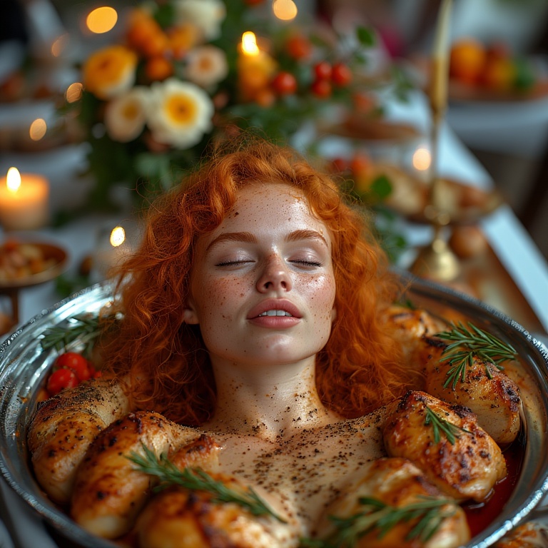 Garden wedding wom served Redhair head 0 13