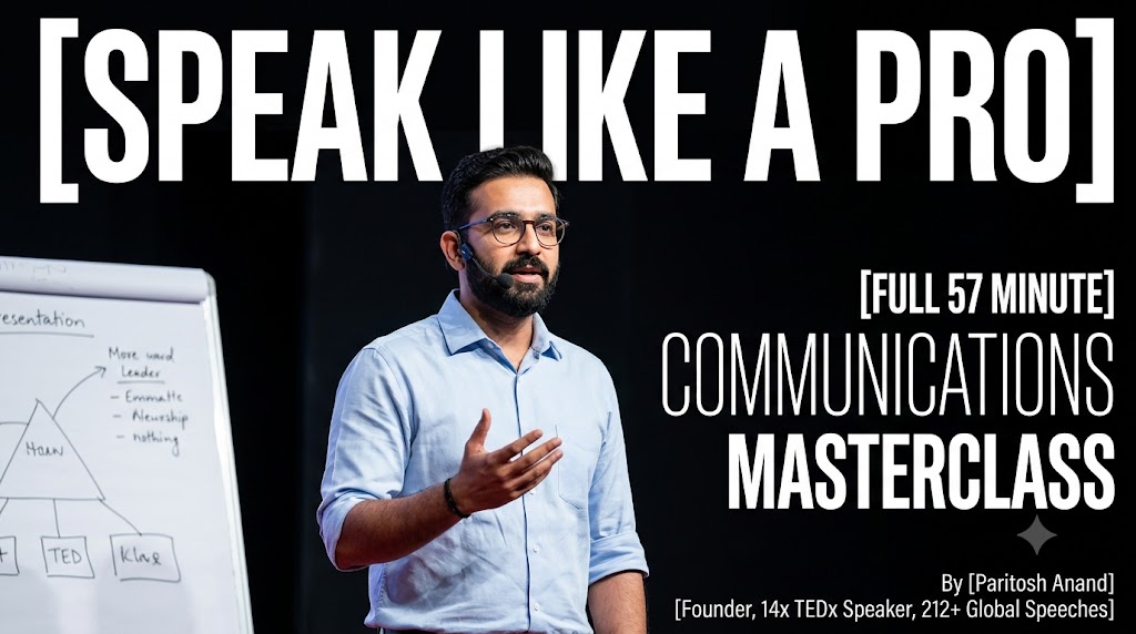 AI-generated example result for the youtube-thumbnail prompt: Speak Like A Pro Thumbnail – Communications Masterclass Design AI YouTube Thumbnail Prompt