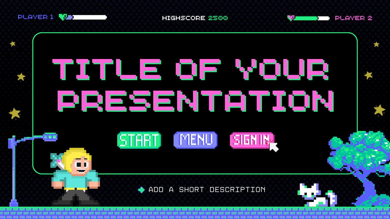 Black Neon Green Neon Pink Trendy Illustrative Creative Presentation