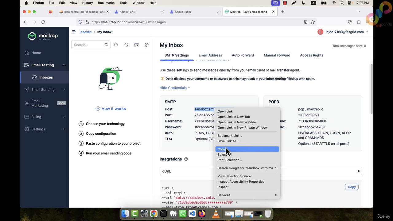 15 Config File and Mailtrap Setup 0003 00 06 48 screenshot