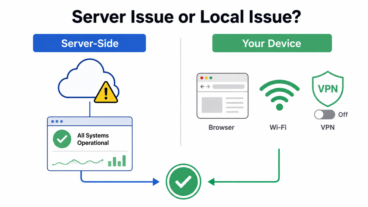 ChatGPT web is intermittently down, slow, or failing web search diagram