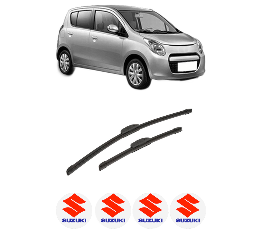 Set stergatoare auto SUZUKI ALTO VII (GF, HA25_, HA35_) din 2009-2012, pentru parbriz auto, 2 bucati, Bosch Aerotwin Retrofit, din cauciuc siliconat rezistent, 4 Stickere Auto SUZUKI