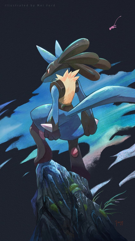 lucario-and-mew-pokemon-drawn-by-mei-for